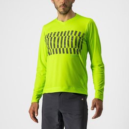 CASTELLI θερινές μακρυμάνικες φανέλες - TRAIL TECH - ανοιχτό πράσινο