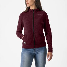 CASTELLI φούτερ - MILANO 2 FULL ZIP W FLEECE - μπορντό
