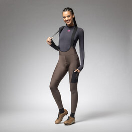 ALÉ μακριά παντελόνια με τιράντες - STONES CARGO 2.0 - καφέ