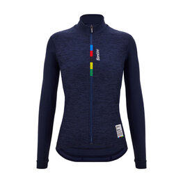 SANTINI χειμερινές μακρυμάνικες φανέλες - UCI OFFICIAL W - μπλε