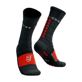 COMPRESSPORT κάλτσες κλασικές - PRO RACING WINTER RUN - μαύρο/κόκκινο
