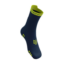 COMPRESSPORT κάλτσες κλασικές - PRO RACING V4.0 RUN HIGH - μπλε/κίτρινο
