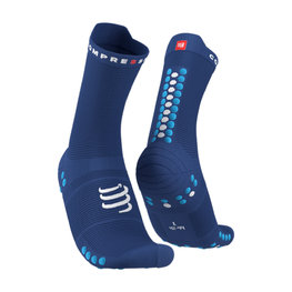 COMPRESSPORT κάλτσες κλασικές - PRO RACING V4.0 RUN HIGH - μπλε