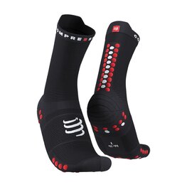 COMPRESSPORT κάλτσες κλασικές - PRO RACING  V4.0 RUN HIGH - μαύρο/κόκκινο