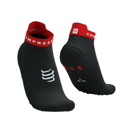 COMPRESSPORT καλτσάκια - PRO RACING V4.0 RUN LOW - μαύρο/κόκκινο