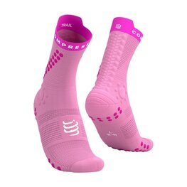 COMPRESSPORT κάλτσες κλασικές - PRO RACING SOCKS V4.0 TRAIL - ροζ