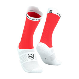COMPRESSPORT κάλτσες κλασικές - PRO RACING SOCKS V4.0 BIKE - κόκκινο/λευκό