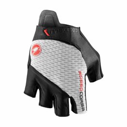 CASTELLI γάντια με κοντά δάχτυλο - ROSSO CORSA PRO V - λευκό