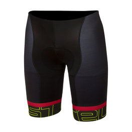 CASTELLI κοντά παντελόνια χωρίς ιμάντες - VOLO - κίτρινο/μαύρο/κόκκινο