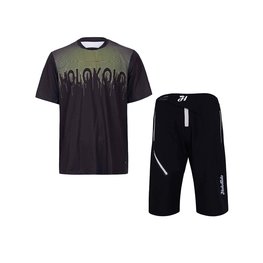 HOLOKOLO Φανέλα MTB και παντελόνι - FORCE MTB - μαύρο/κίτρινο