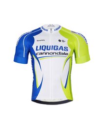 BONAVELO κοντή φανέλα και κοντό παντελόνι - LIQUIGAS CANNONDALE - μαύρο/μπλε/πράσινο