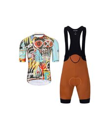 HOLOKOLO κοντή φανέλα και κοντό παντελόνι - WILDLY II - γαλάζιο/πολύχρωμο/καφέ