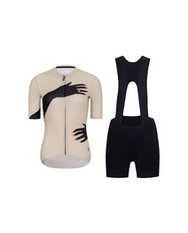 RIVANELLE κοντή φανέλα και κοντό παντελόνι - HANDS LADY  - μαύρο/μπεζ