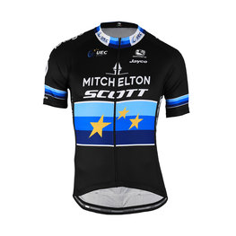GIORDANA κοντομάνικες φανέλα - MITCHELTON-SCOTT '19 - μαύρο/μπλε