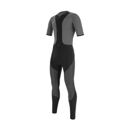 SANTINI μακριά παντελόνια με τιράντες - VEGA GRIDO WINTER - γκρί/μαύρο