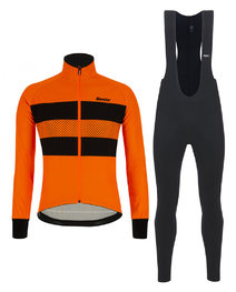 SANTINI χειμερινό μπουφάν και παντελόνι - COLORE BENGAL WINTER - μαύρο/πορτοκαλί