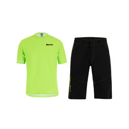 SANTINI Φανέλα MTB και παντελόνι - SASSO MTB  - πράσινο/μαύρο