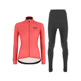 SANTINI χειμερινή φανέλα και παντελόνι - COLORE LADY WINTER - μαύρο/ροζ