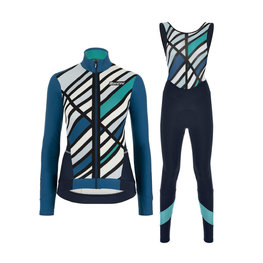 SANTINI χειμερινή φανέλα και παντελόνι - CORAL R. LADY WINTER - μαύρο/μπλε