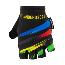 SANTINI γάντια με κοντά δάχτυλο - UCI WC FLANDERS 2021 - ιριδίζον/μαύρο
