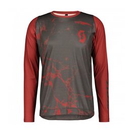 SCOTT θερινές μακρυμάνικες φανέλες - TRAIL VERTIC LS - γκρί/κόκκινο