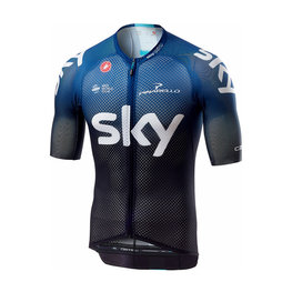 CASTELLI κοντομάνικες φανέλα - TEAM SKY 2019  - λευκό/μπλε/μαύρο