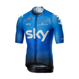CASTELLI κοντομάνικες φανέλα - TEAM SKY 2019 - λευκό/γαλάζιο/μαύρο