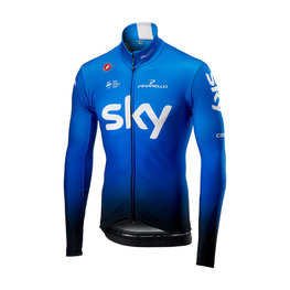 CASTELLI χειμερινές μακρυμάνικες φανέλες - TEAM SKY 2019 WINTER - λευκό/γαλάζιο/μαύρο